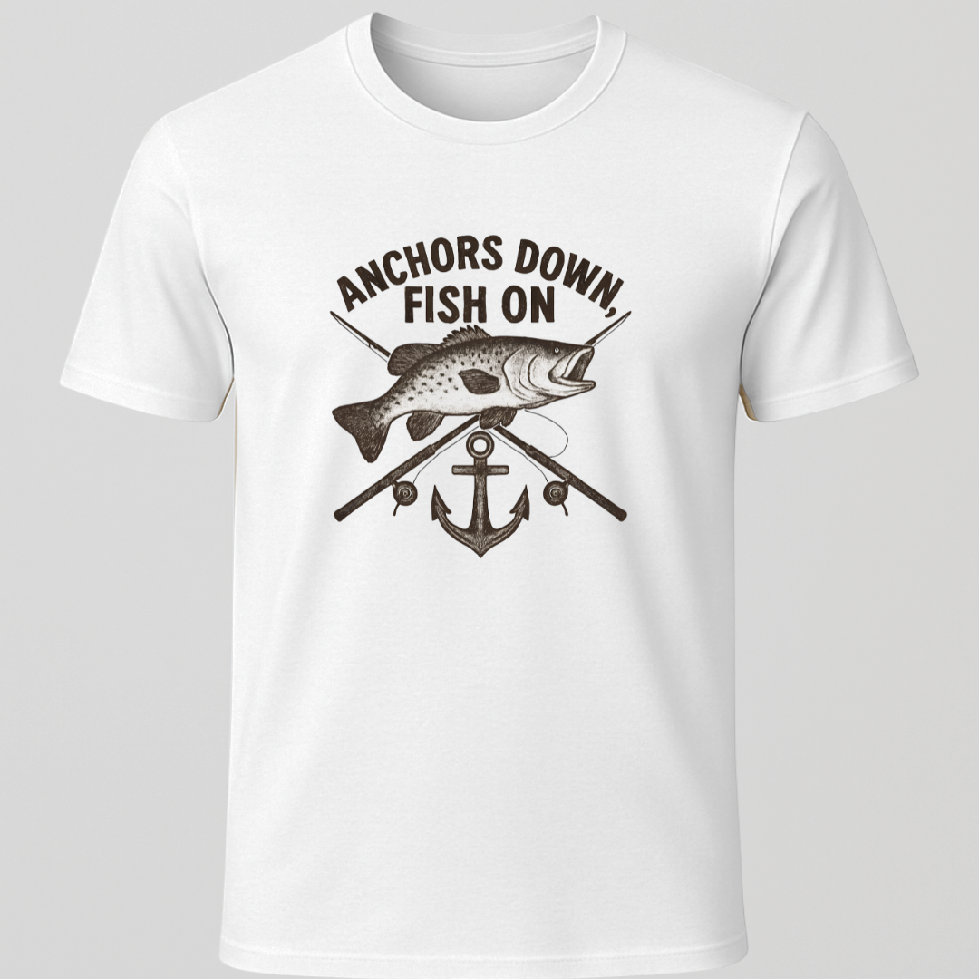 Anchors Down Fish On T-Shirt
